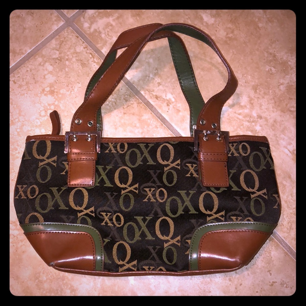 XOXO small brown green purse
